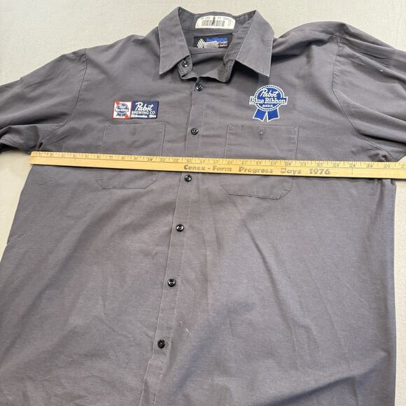 Pabst Blue Ribbon Beer Delivery Guy PBR Patch Uniform XXL Grey Long Sleeve - Picture 9 of 14